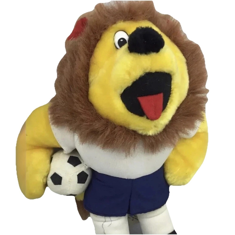Vintage Soccer Lion Mascot Plush Stuffed Animal Sugar Loaf 90s Collectible RARE